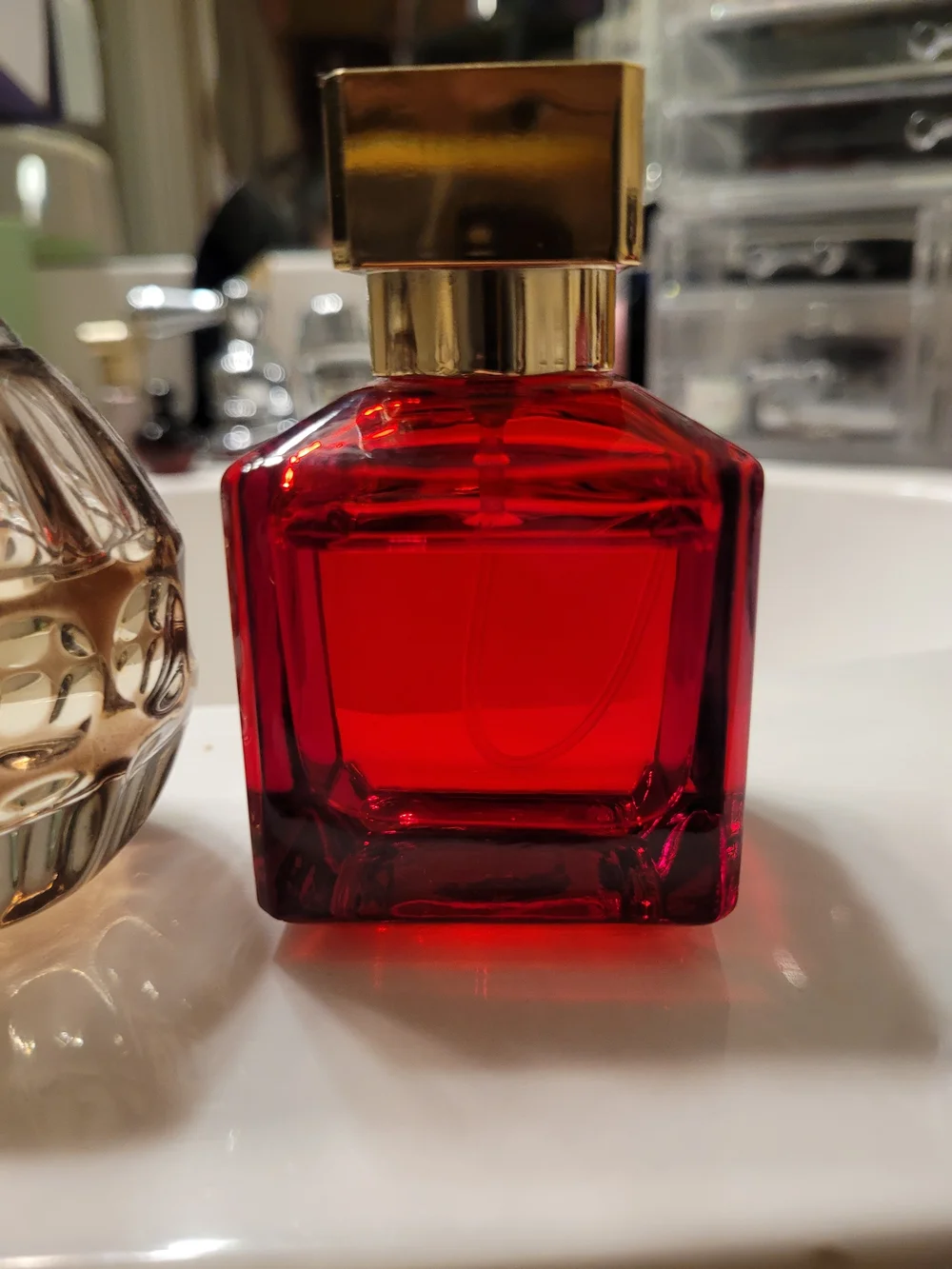 Red Fragrance Bottle -..Dupe Bacarrat Rouge 1.2 ... And Free Real Sample See Pic